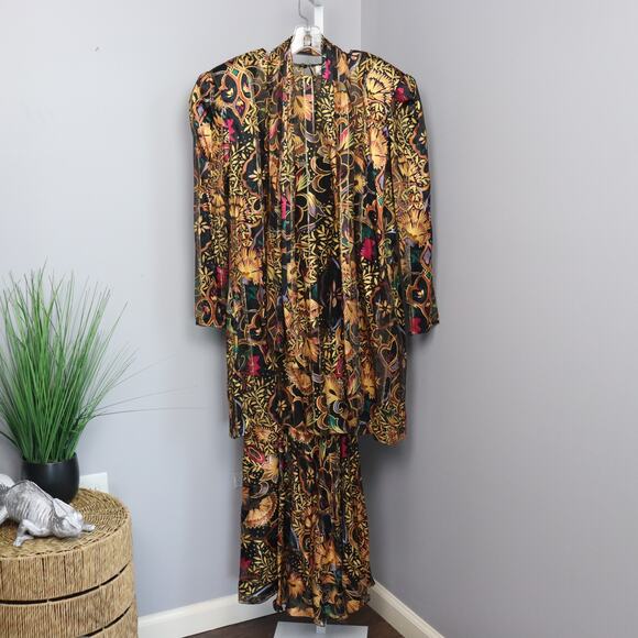 Vintage The Silk Farm Dress and Top 100% Silk Set Size 14 - Picture 1 of 4